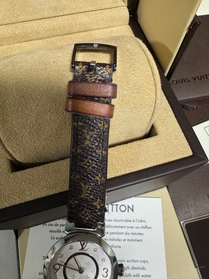 ルイヴィトン タンブール スリム Q12MG ダイヤ クォーツ レディース腕時計