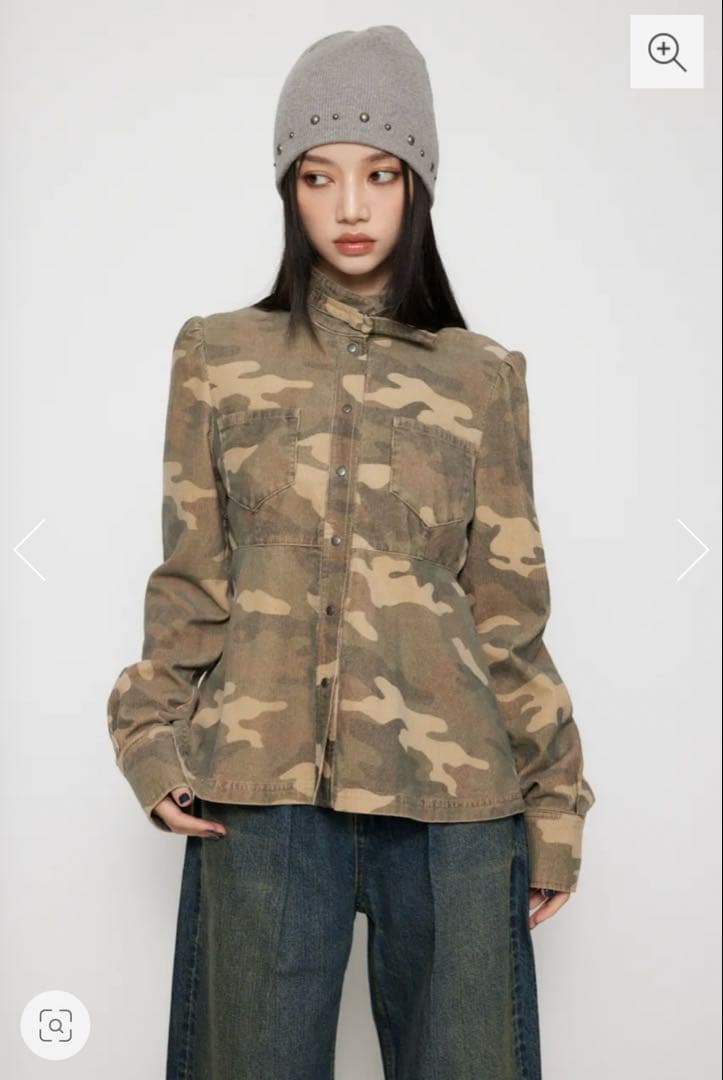 【LAGUA GEM】PEPLUM CAMO トップス