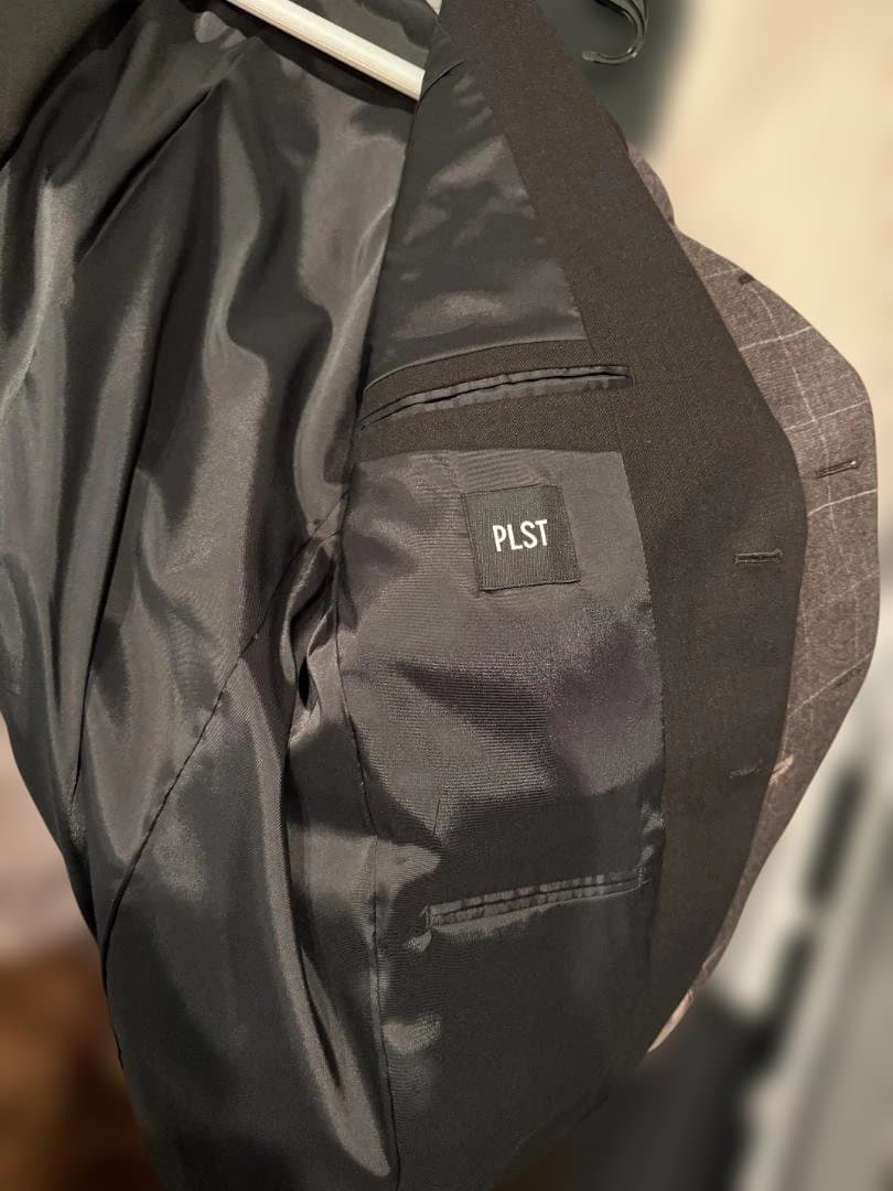 PLST ウォッシャブルフラノジャケット パンツ　セットアップ　ダークブラウン