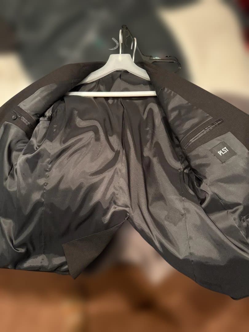 PLST ウォッシャブルフラノジャケット パンツ　セットアップ　ダークブラウン