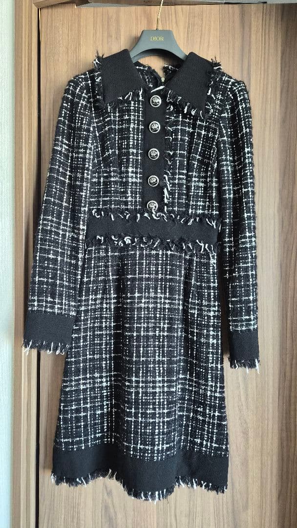 D&G ツイードスタイル長袖ワンピース