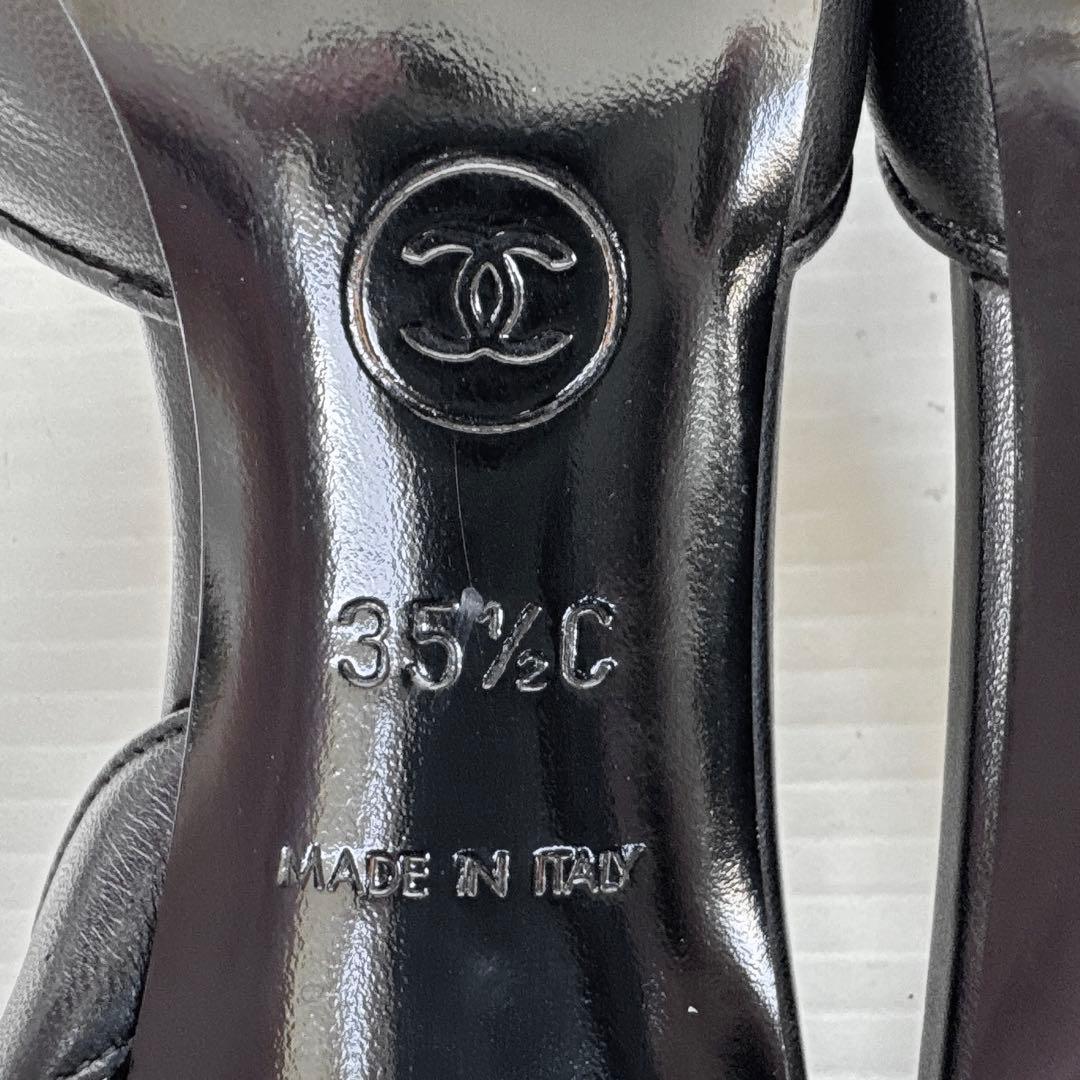 CHANEL シャネル　スリングバック　リボン　ココマーク　パンプス　ハイヒール