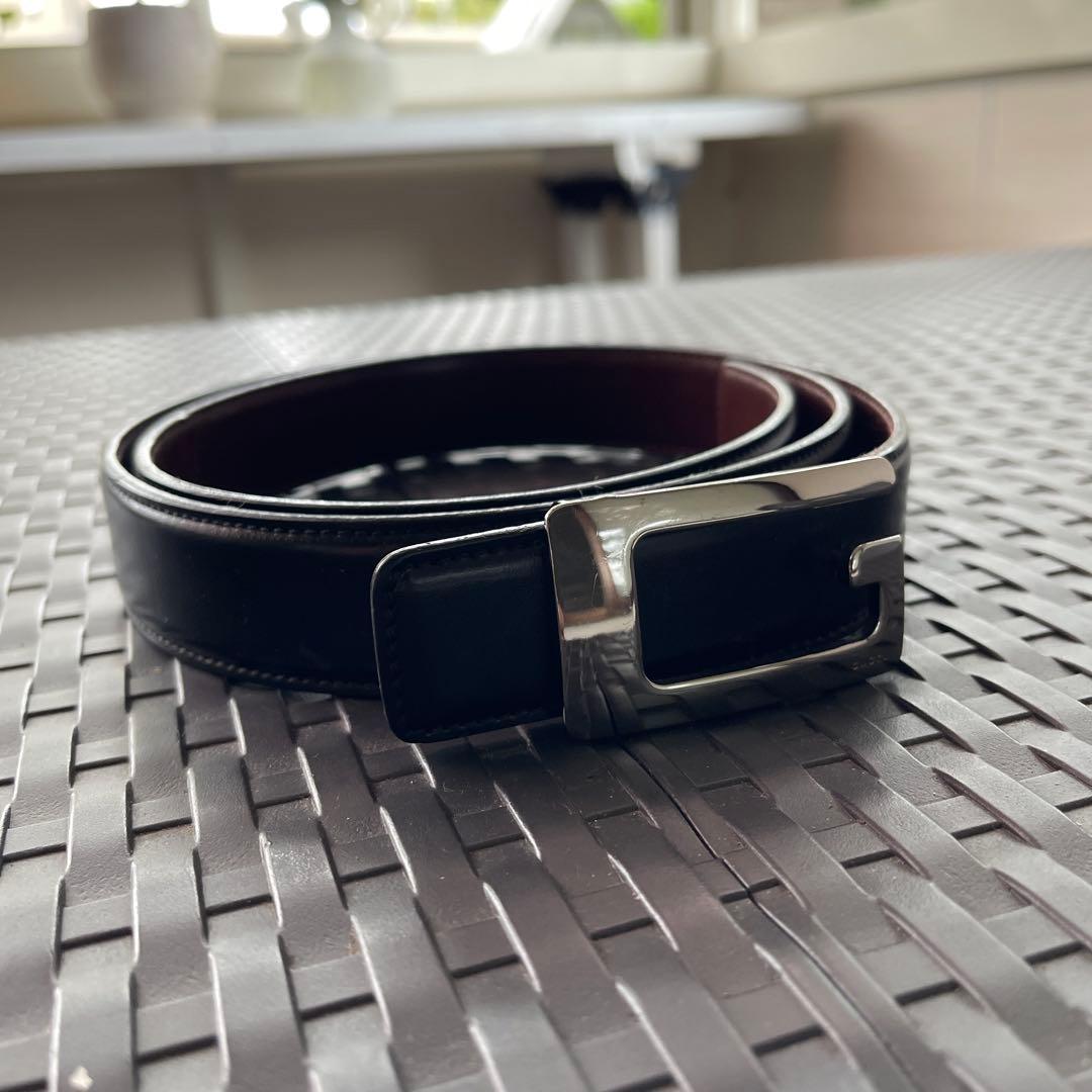 美品GUCCI 【ブラックレザー】【フォーマル（ドレス）ベルト】
