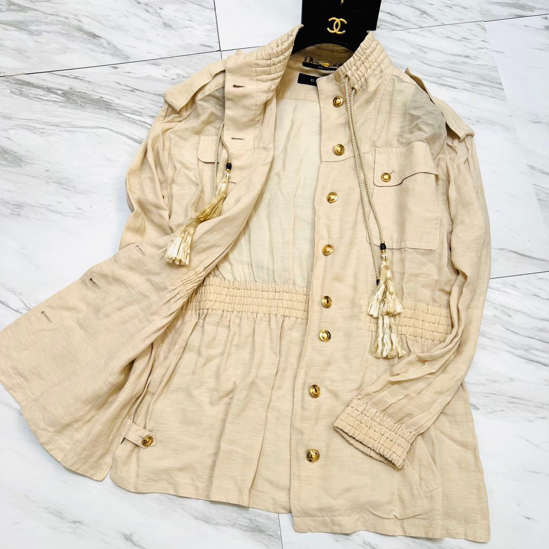 美品 GUCCI ブルゾン ジャケット 金ボタン タッセル リネン M