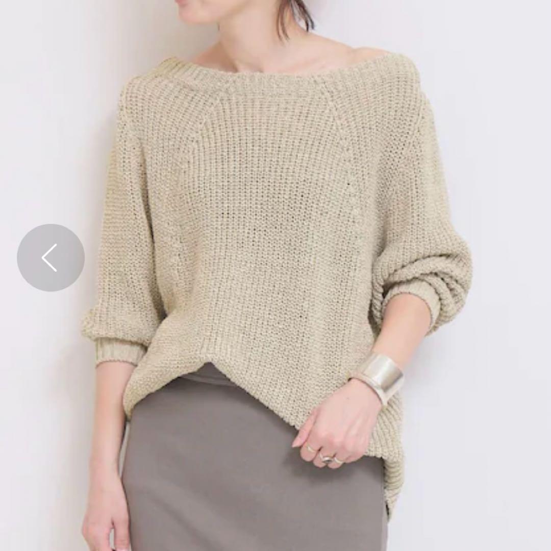 ドゥーズィエムクラス★Lily Linen アゼプルオーバー　シルク　麻　ニット