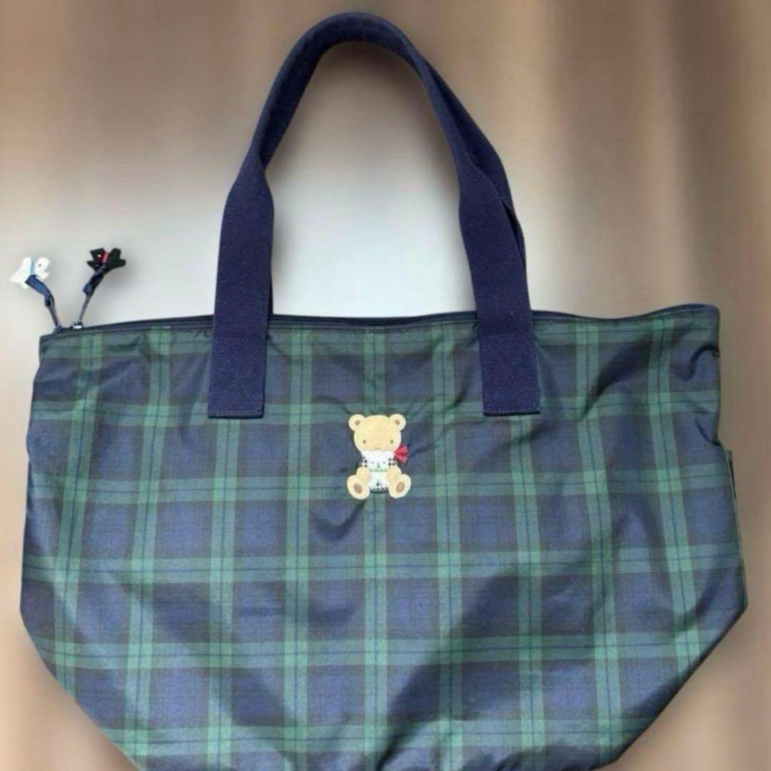 現行品　美品　ファミリア　マザーズバッグ　ブラックウォッチ　2025