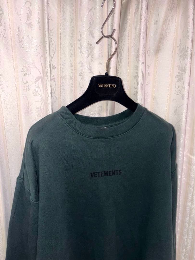 トップス VETEMENTS 20AW LOGO SWEAT SHIRT GREEN