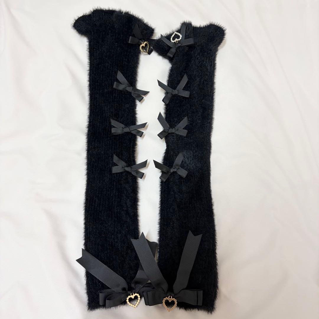 LIZLISA リズリサ ボレロライクアームウォーマー付ニット ブラック