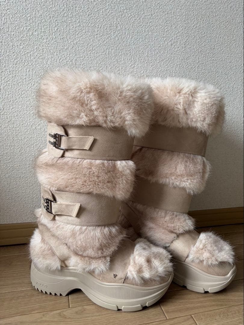 YELLO MOJU LONG BOOTS ベージュ Lサイズ