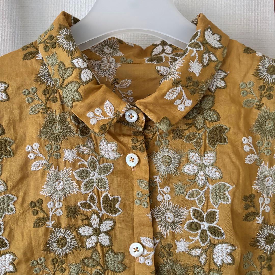 コットンハウスアヤ　花柄刺繍　シャツ　ブラウス　チュニック