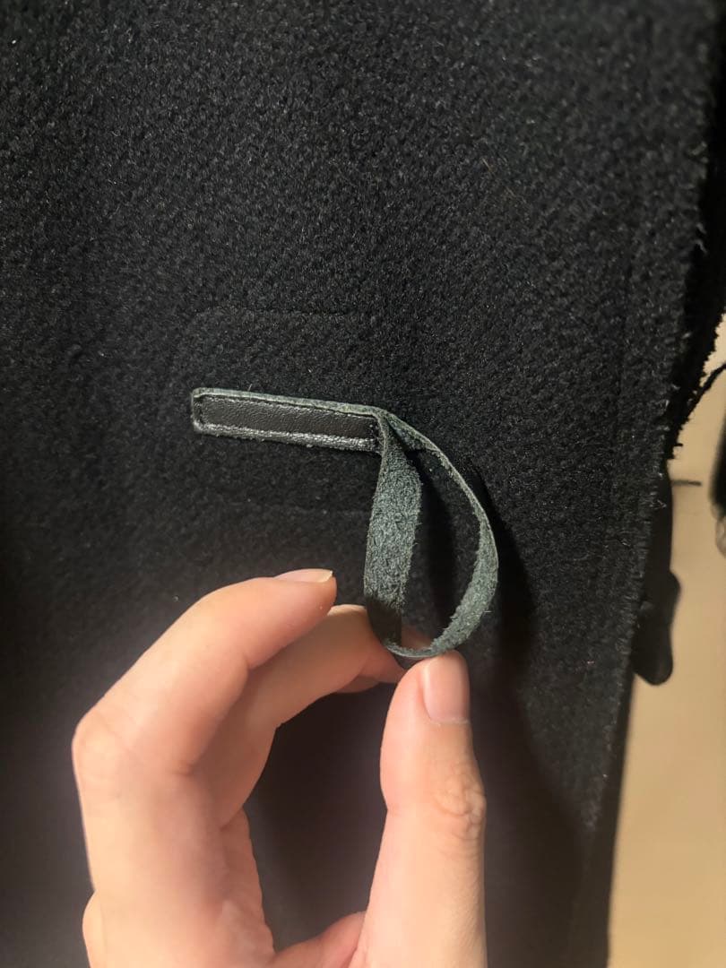 も*=様 y's ブラックダッフルコート ダメージ加工