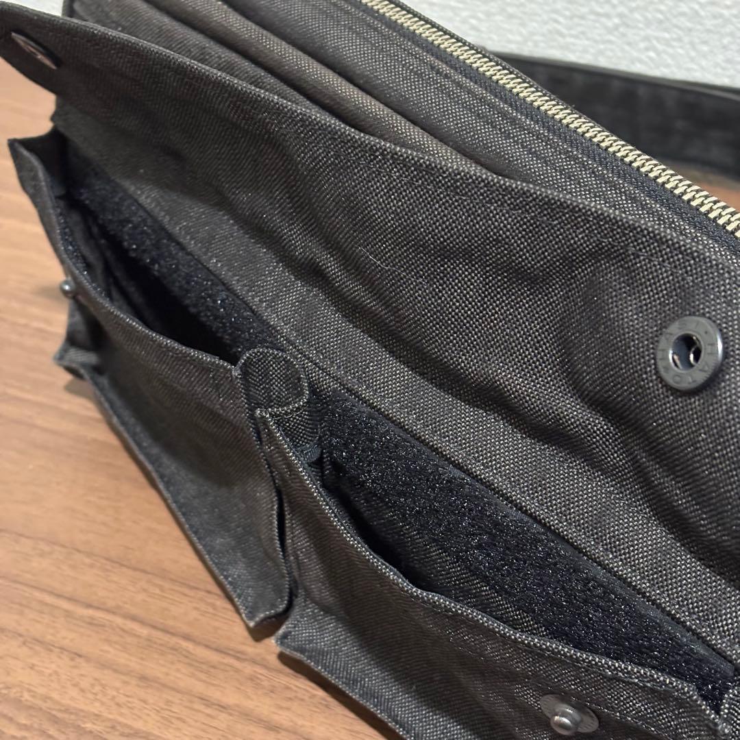 【美品】PORTERポーター スモーキー2層式ショルダーバッグ ダブルファスナー