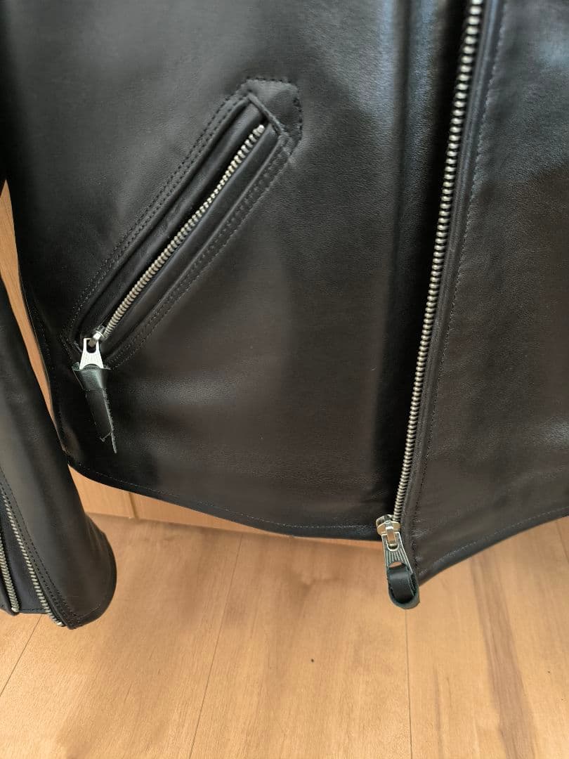 猫たちの父様向Cidu ブラック レザー シングルライダースジャケット Mサイズ