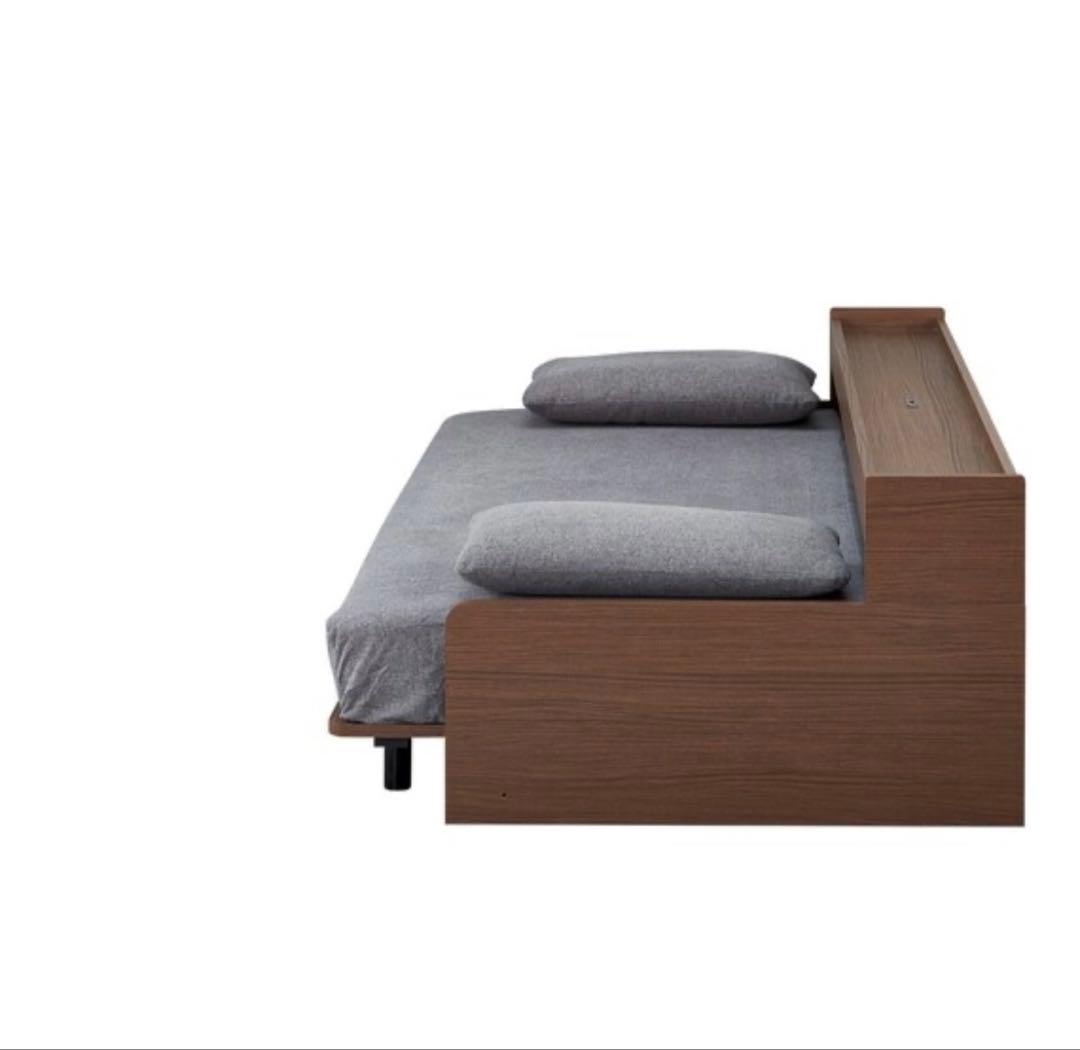 ソファーベッド　3way ニトリ　グレー×ウォルナット