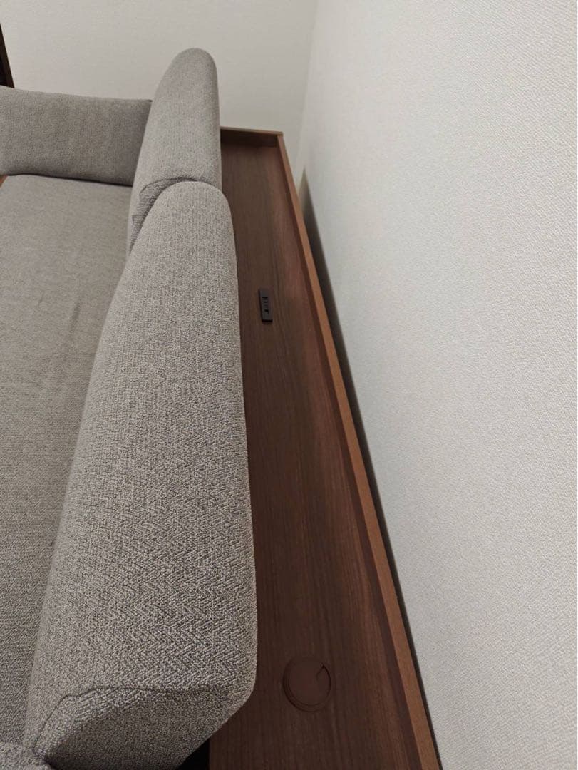 ソファーベッド　3way ニトリ　グレー×ウォルナット