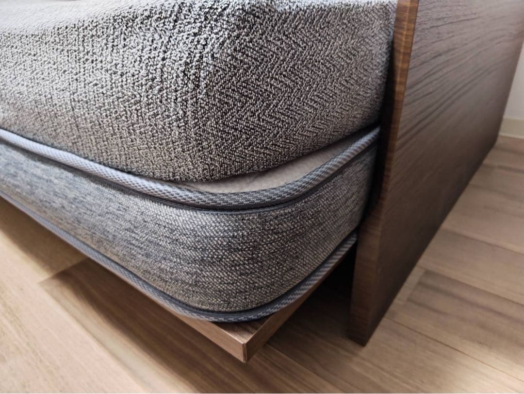 ソファーベッド　3way ニトリ　グレー×ウォルナット