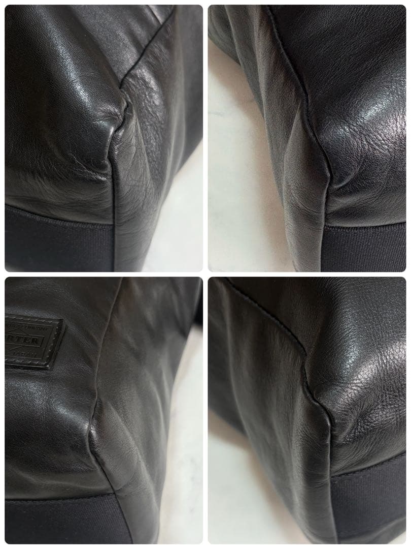 希少✨ポーター 2way ベース トートバッグ 肩掛け ブラック レザー A4