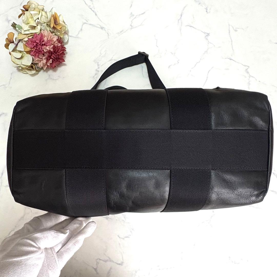 希少✨ポーター 2way ベース トートバッグ 肩掛け ブラック レザー A4