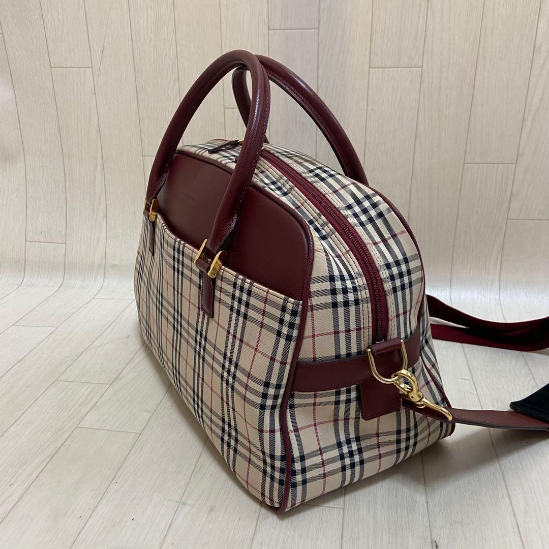 【鑑定済み】BURBERRY バーバリー ボストンバッグ ノバチェック 大容量