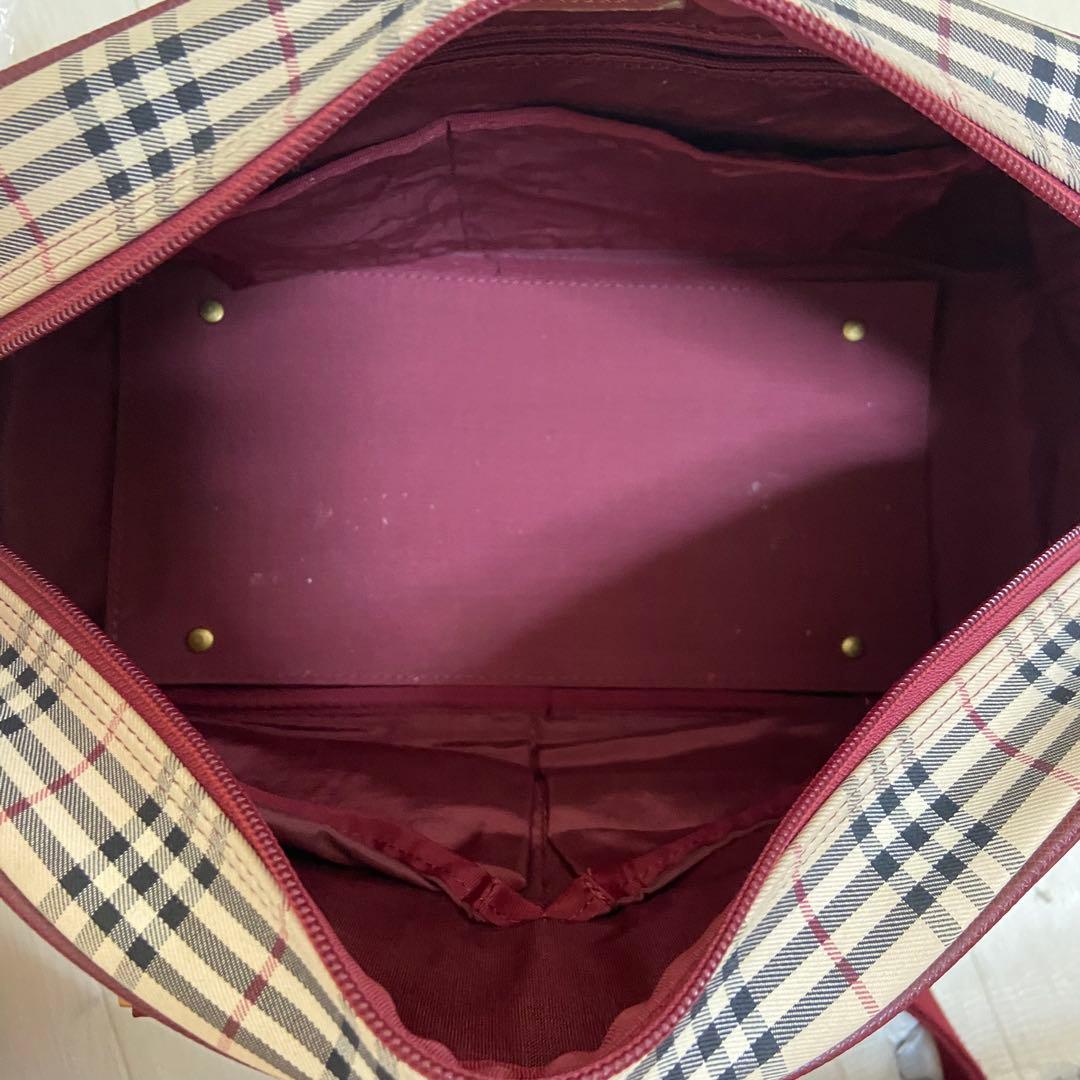 【鑑定済み】BURBERRY バーバリー ボストンバッグ ノバチェック 大容量
