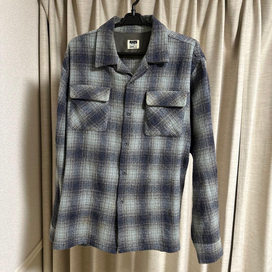 RATS WOOL OMBRE CHECK SHIRT Lサイズ