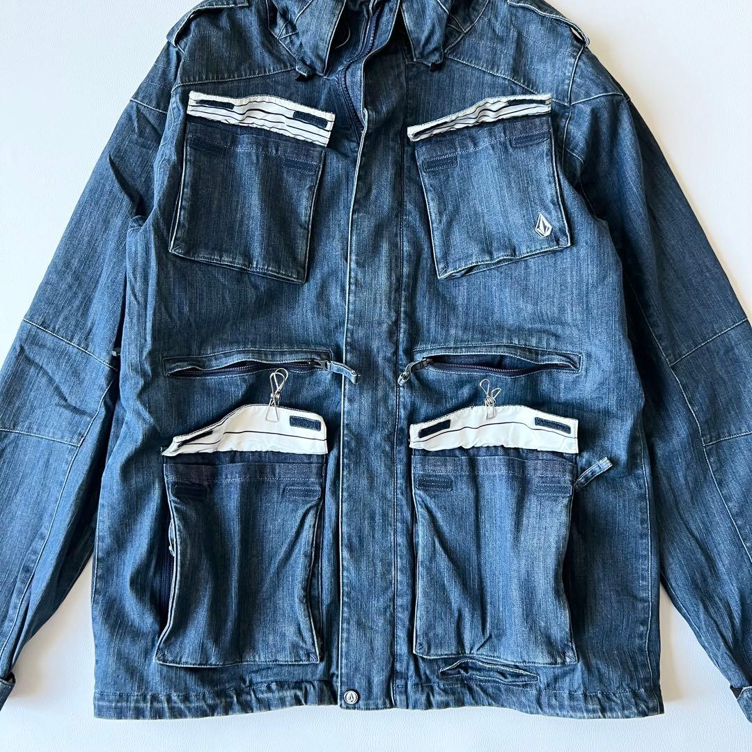 3239　ボルコム　ジャケット デニム素材　スノボウェア　ヴィンテージ加工