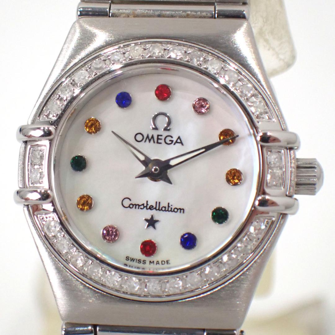 美品 オメガ コンステレーション 12Pマルチ ベゼル ダイヤ シェル 時計