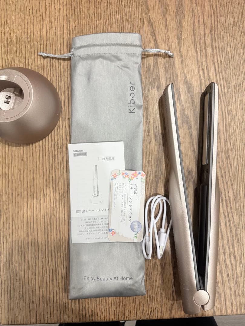 Kibaber ゴールドヘアアイロン ポータブル　超音波ヘアアイロン防水