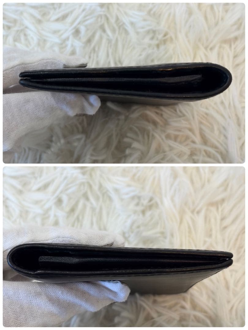 【美品】ポロラルフローレン ポロベア 長財布 オールレザー フラップ 薄型 黒