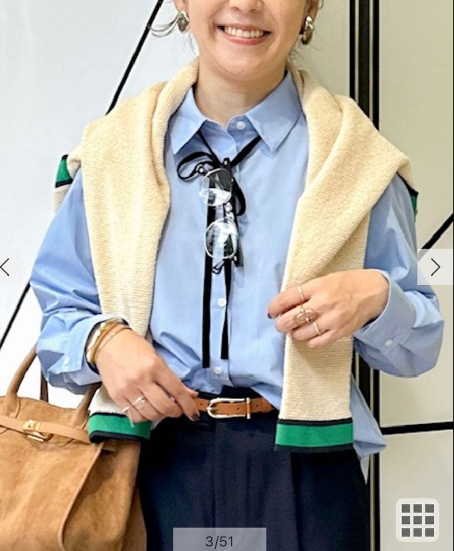 NOLLY'S ウォッシャブルリボン付きシャツ　新品