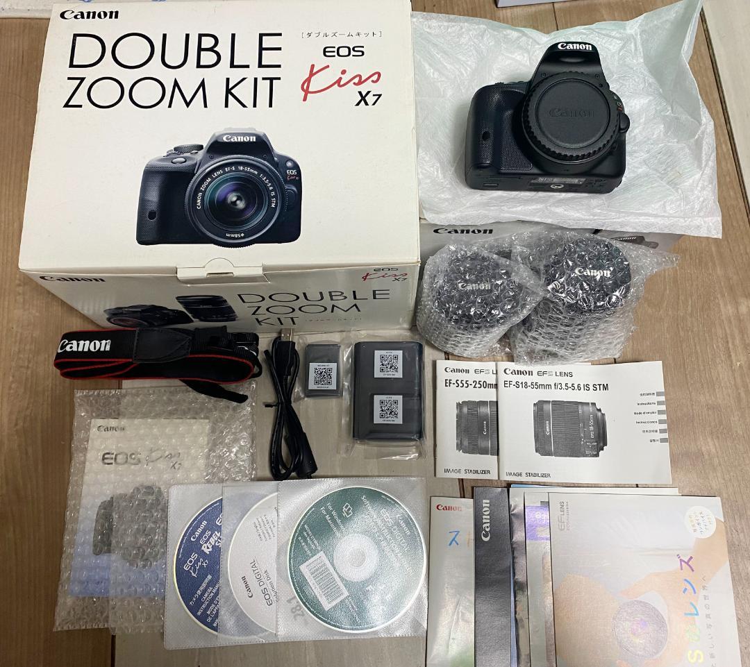 キヤノン　Canon EOS Kiss X7 ダブルズームキット　一眼レフカメラ