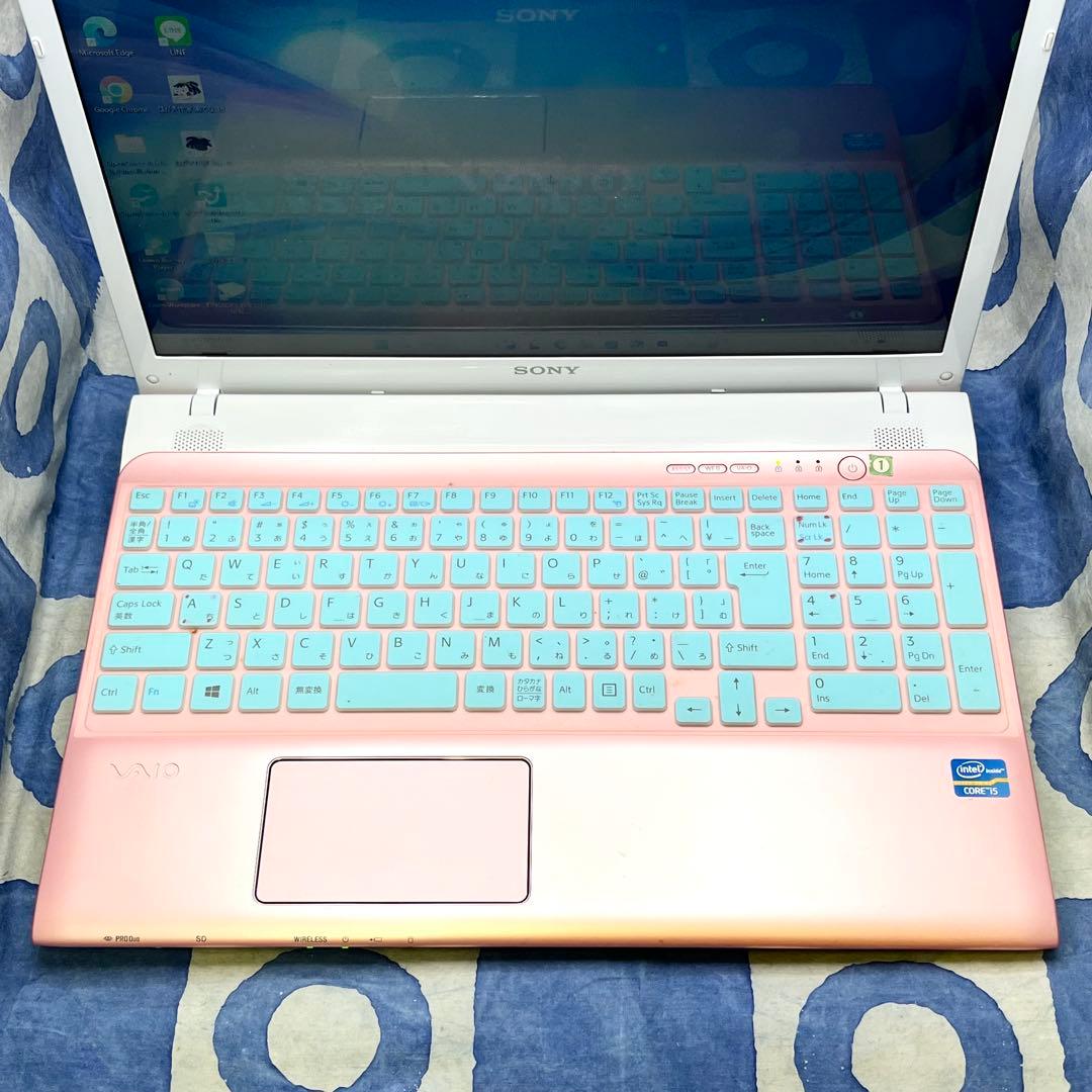 人気VAIO✨SSDで快適☆i5☆可愛いピンク♡ブルーレイ&カメラ付！Win11