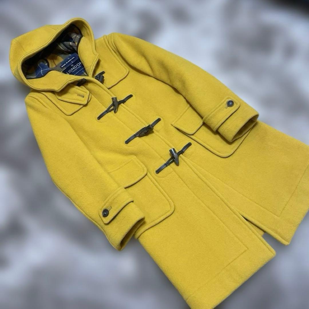イングランド製 ロンドントラディション 裏チェック ダッフルコート イエロー S