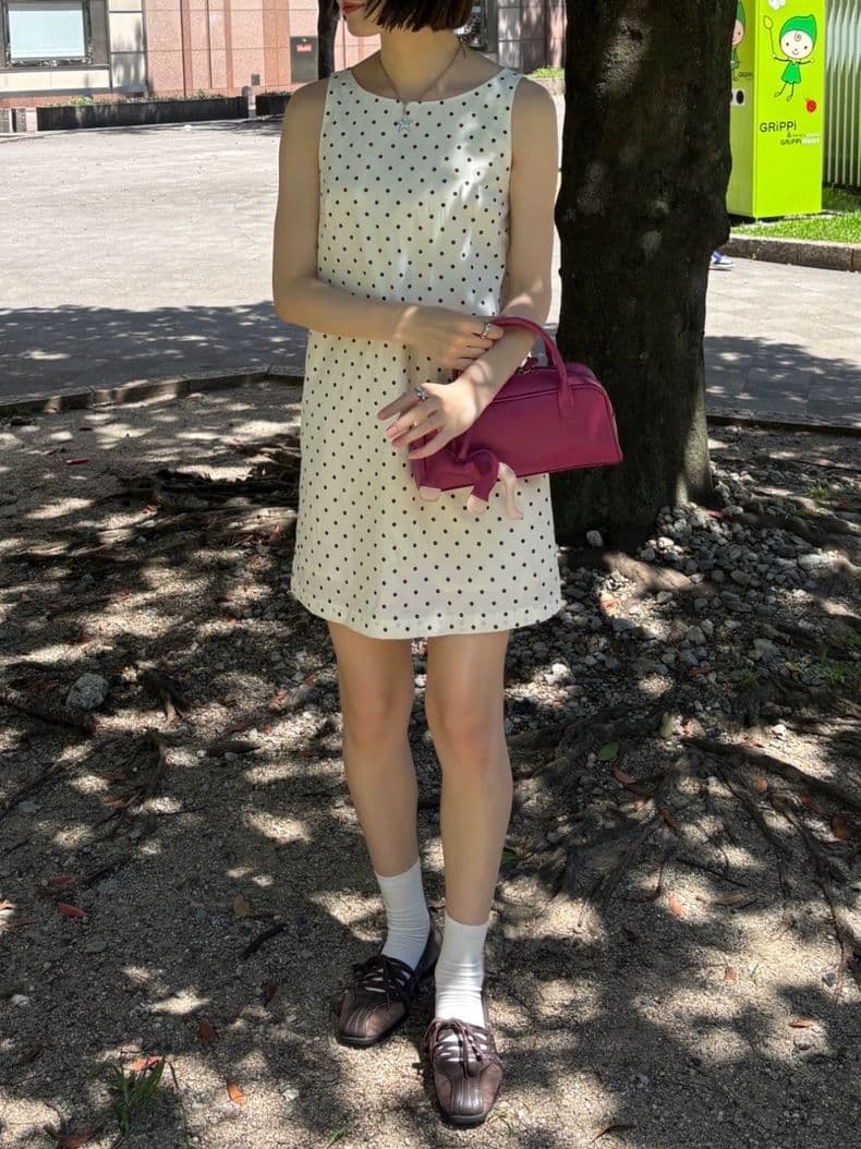 完売品 ドット柄 ミニ丈 ジャンスカ TINA：JOJUN