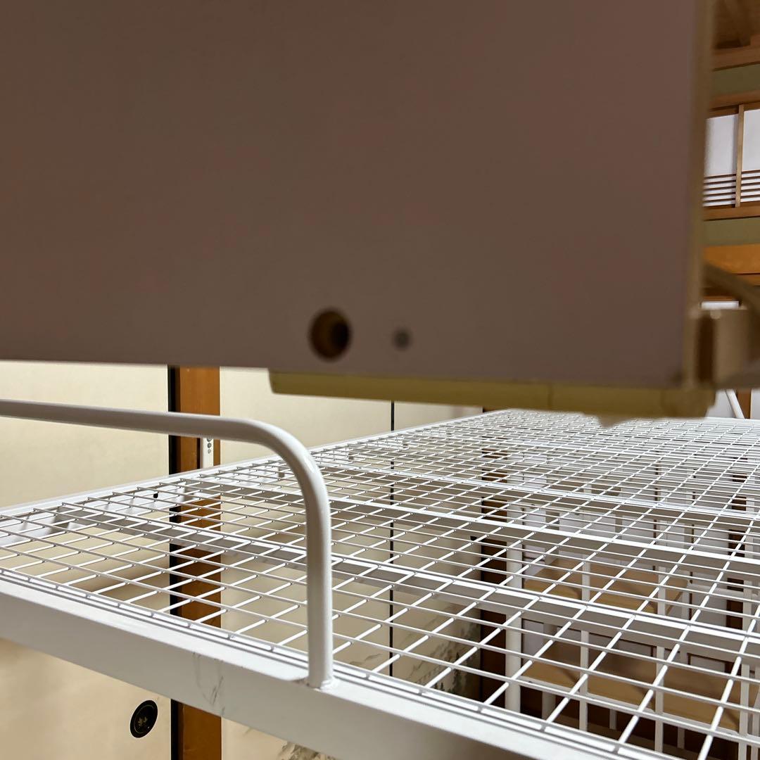 ロフトベッド 階段付き パイプベッド シングル テーブル　コンセント付き