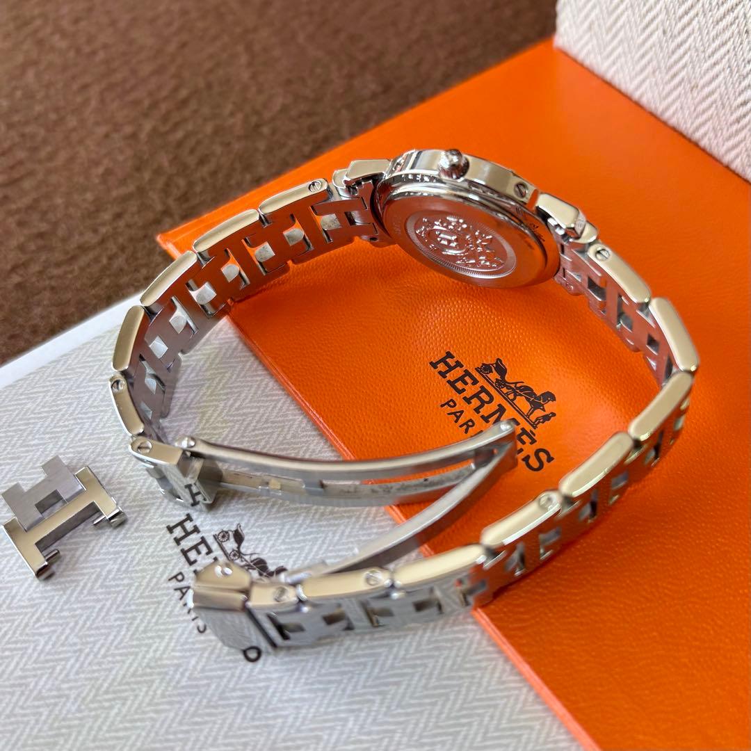 【HERMES】✨極美品✨ クリッパー レディース 腕時計 ピンクゴールド文字盤