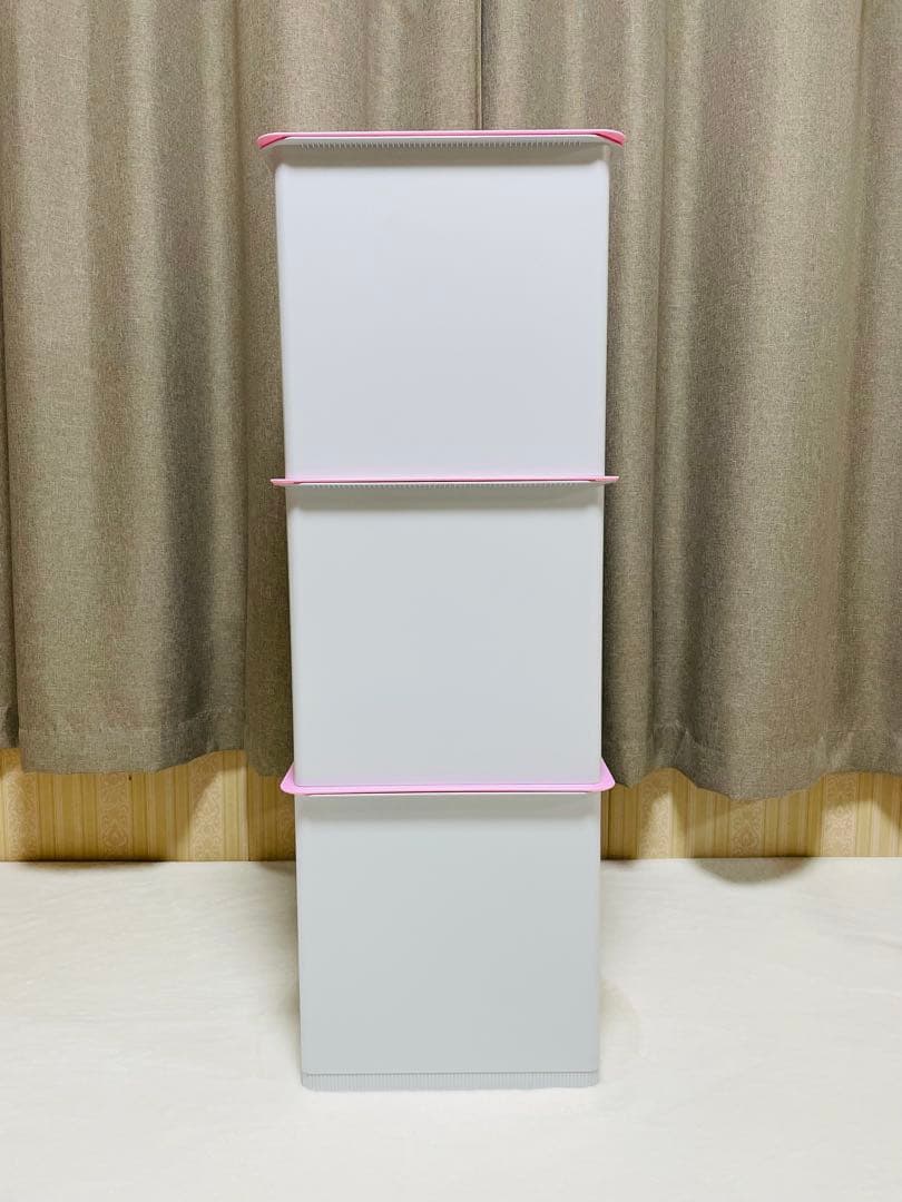 3個セット/タッパーウェア/マルチオーガナイザー/キャスター付きパレット/ピンク