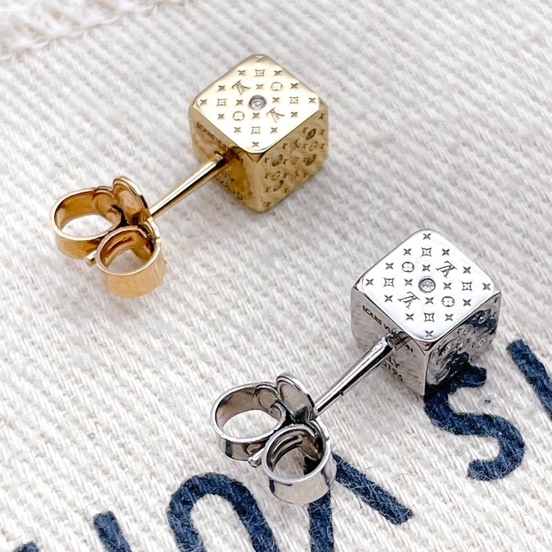 LOUIS VUITTON ピアス　ダイス　ストーン　ナノグラム　ラッキーグラム