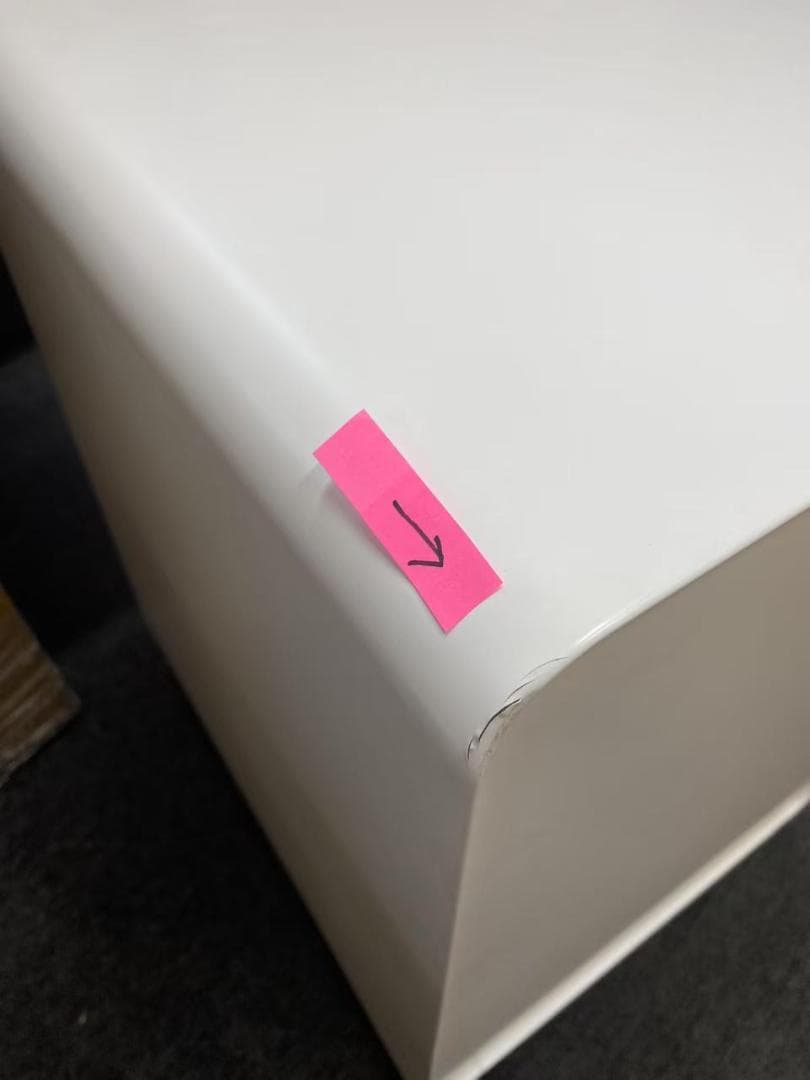 【現品】キャビネット デスクワゴン 3段 オフィス家具 ホワイト へこみ 鍵付き