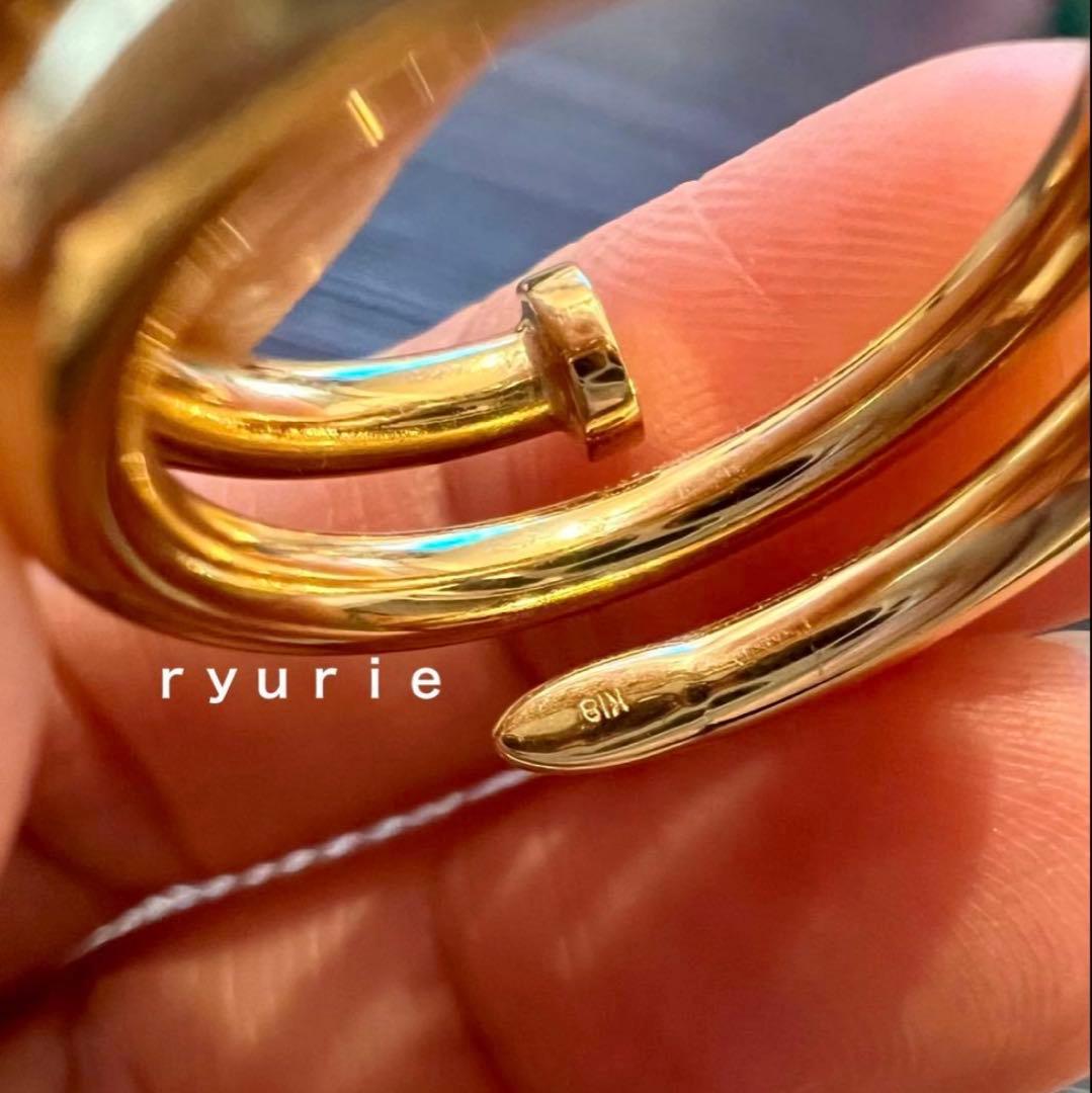 18金K18レディースデザインリングNAIL 号10