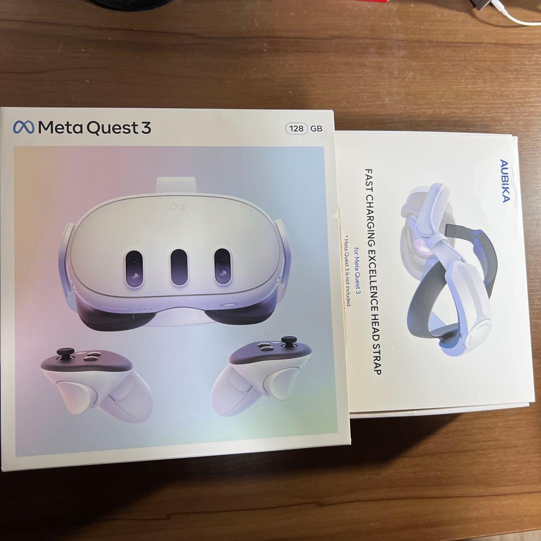  Quest 3 128GB + Aubika 急速充電ヘッドストラップ