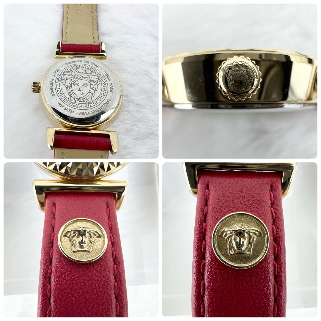 美品✨VERSACE ミニバニティ 腕時計 レッド×ゴールド メデューサ