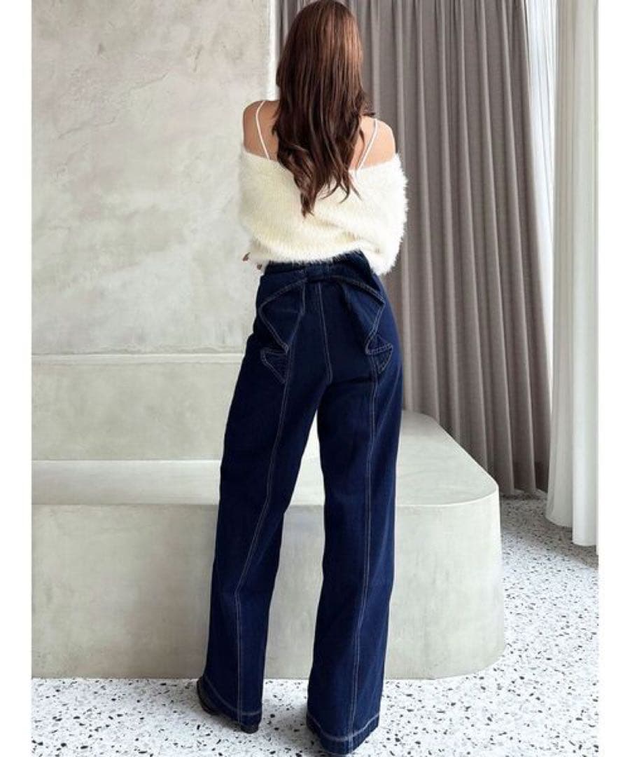 【新品/タグ付き】RESEXXY バックリボンデニムパンツ