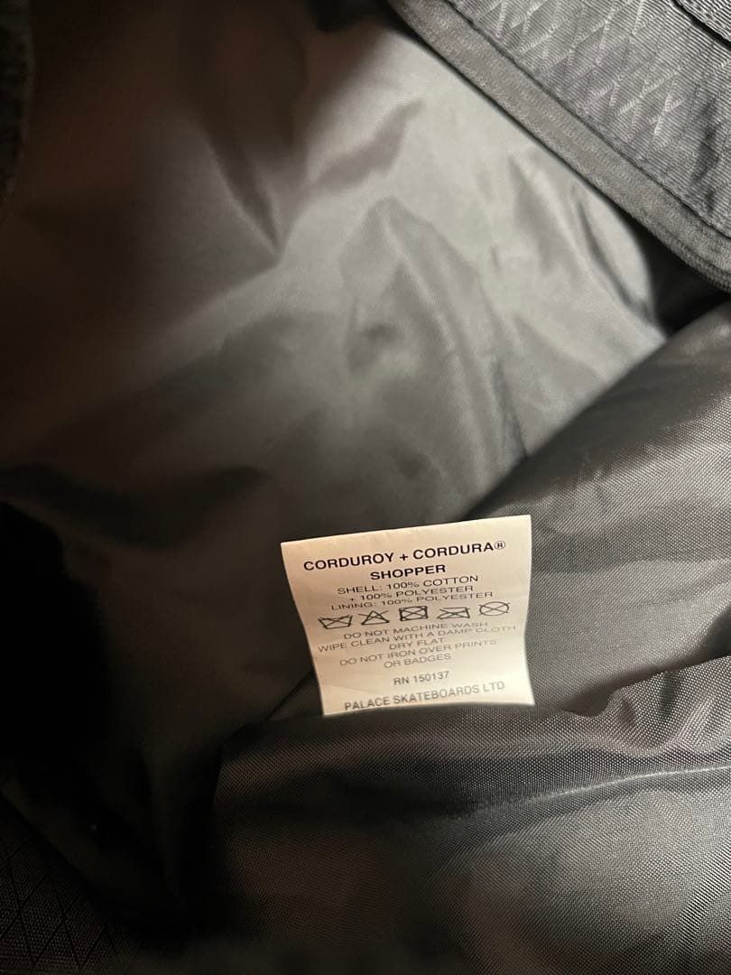 バッグ palace CORDUROY SHOPPER BLACK