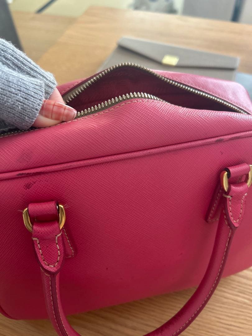 PRADA プラダ サフィアーノ レザー ミニボストン ハンドバッグ 正規品