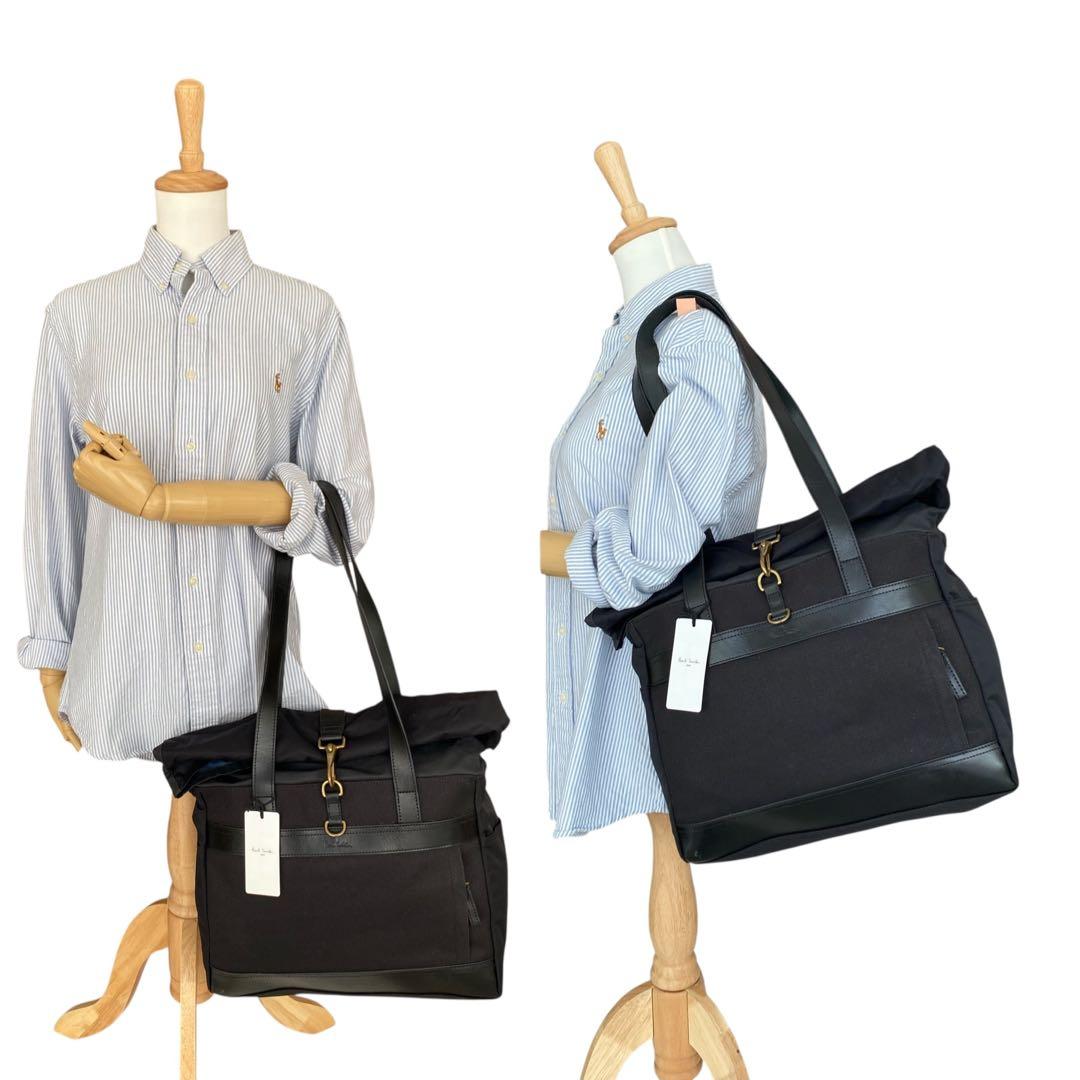 美品　ポールスミス　大容量　A4可　トートバッグ　ブラック　肩がけ