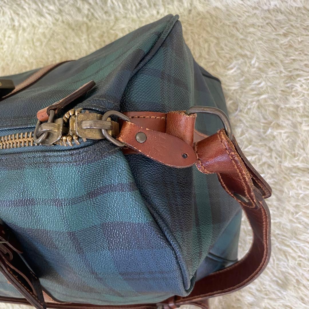 ポロラルフローレン　タータンチェック　2way　ボストンバッグ　グリーン　大容量