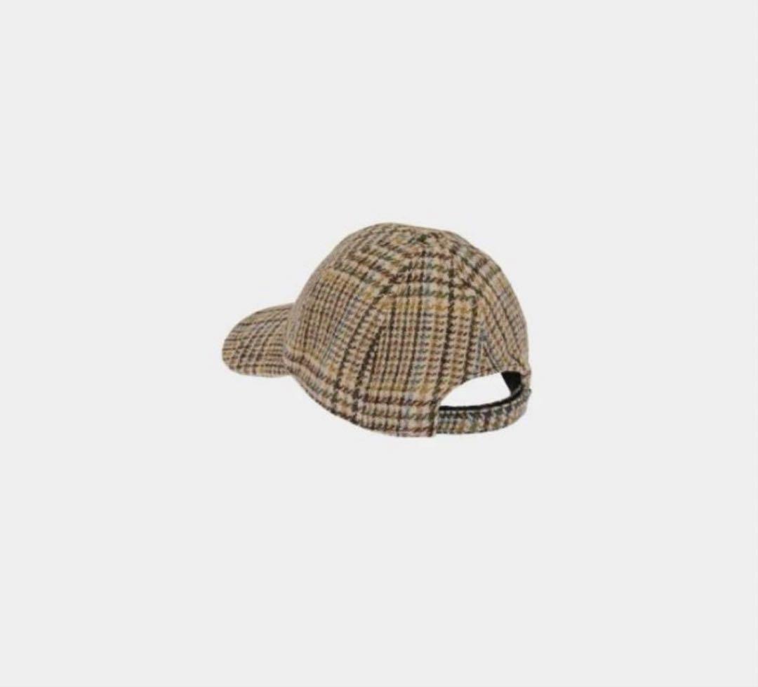 miumiu 2022-23 チェック ウール 刺繍ロゴ キャップ 帽子