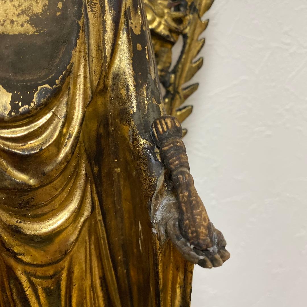 仏教美術 江戸時代 木彫 玉眼 如来像 仏像 高さ約61cm