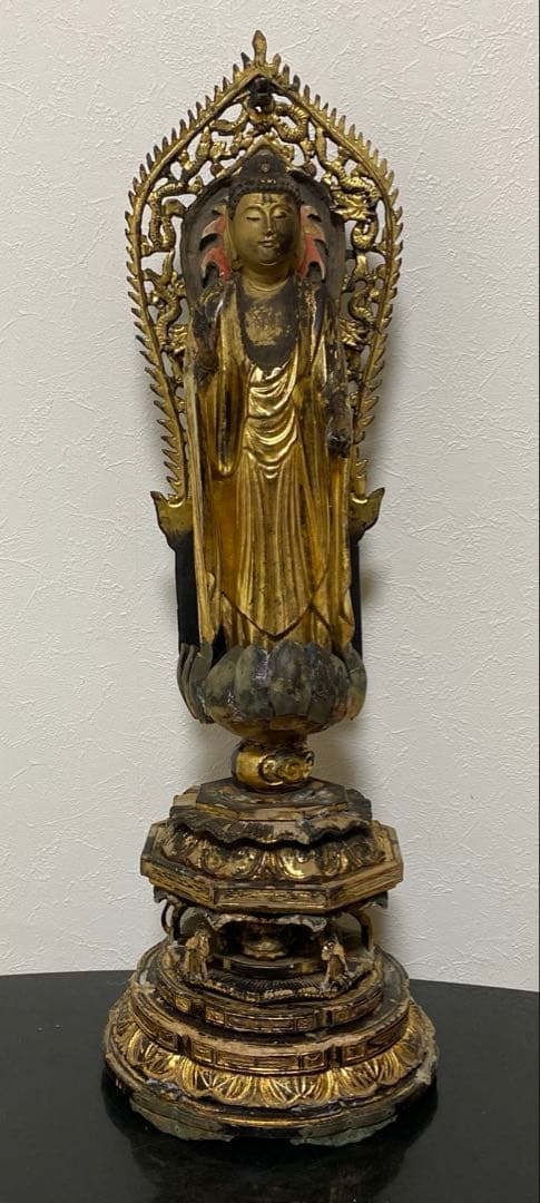 仏教美術 江戸時代 木彫 玉眼 如来像 仏像 高さ約61cm